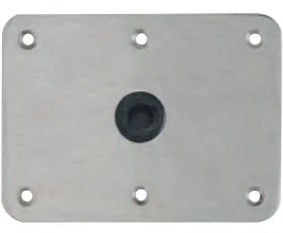 SP-66839 – ATTWOOD MARI Boat Seat Pedestal Base Plate, Rectangular 6 Inch Length x 8 Inch Width Non-Threaded Satin St...